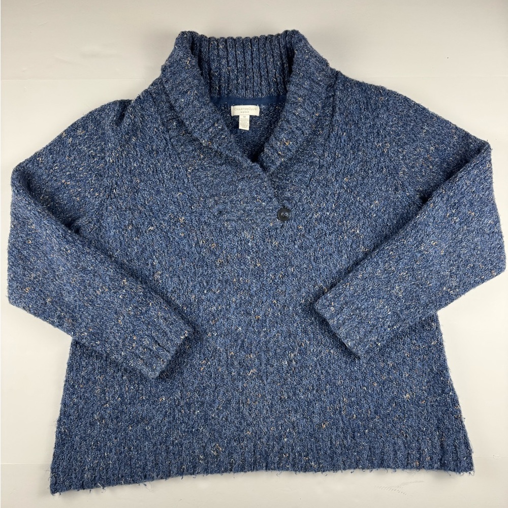 Charter Club Blue Cowl Neck long sleeve sweater size 1X